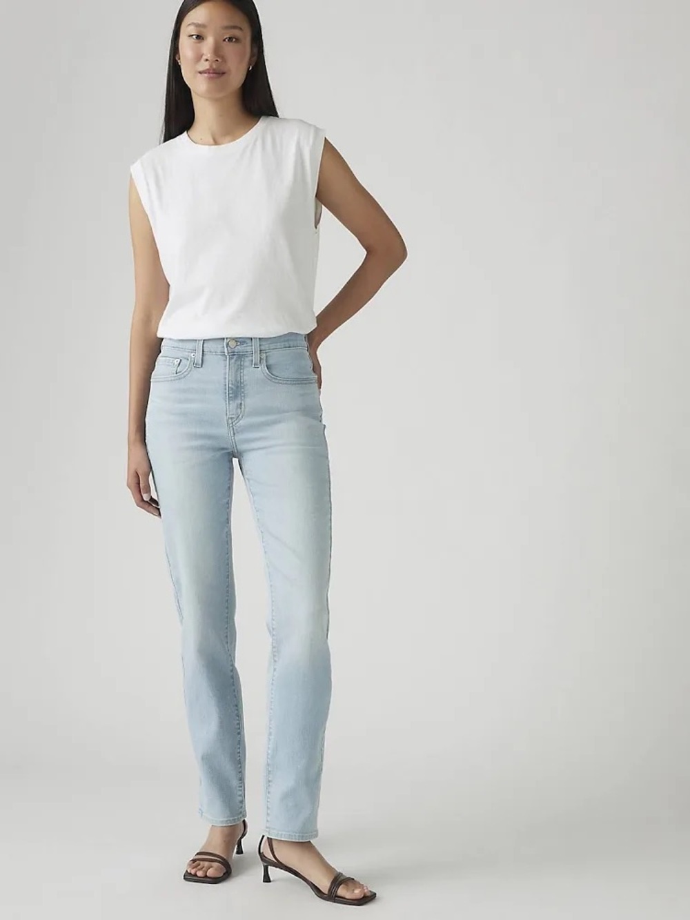 Levi's Light Blue High-Rise Straight Jeans